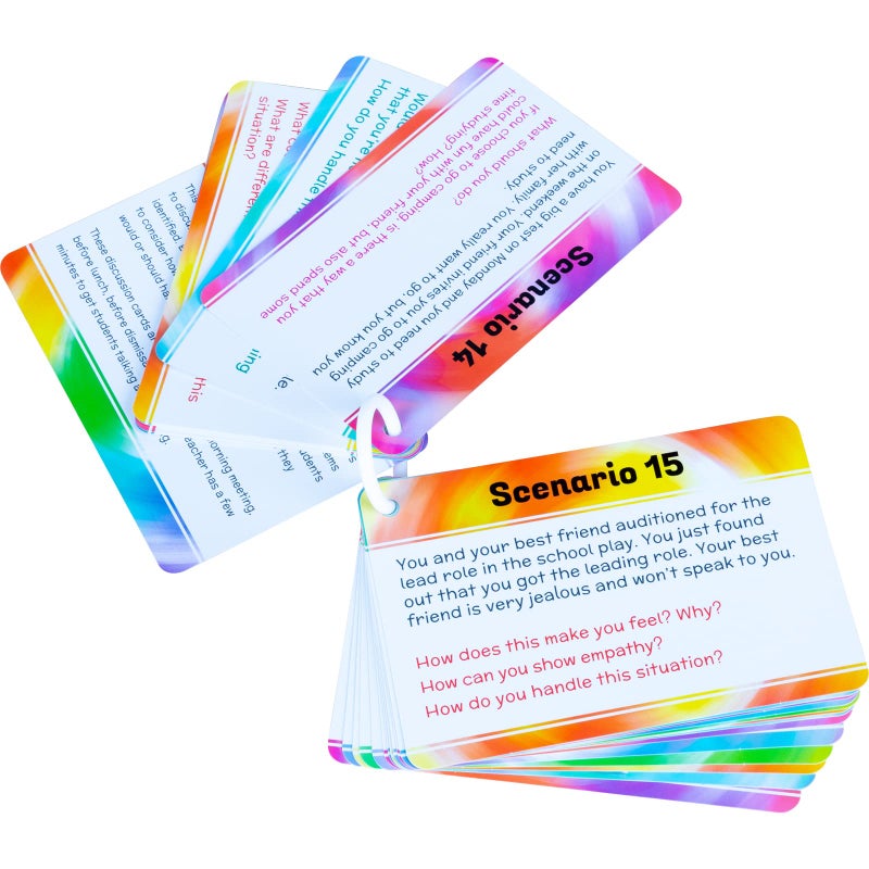 Really Good Stuff Social Skills Discussion Cards - Set of 20 Conversation Cards for Kids - Social Emotional Learning Activities for Understanding Social Rules and Developing Essential Social Skills - Image 1
